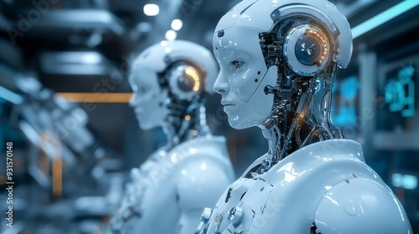 Fototapeta Futuristic Hospitals with AI-Enhanced Medical Robotics: Hospitals where AI-powered robots assist in surgeries and patient care.