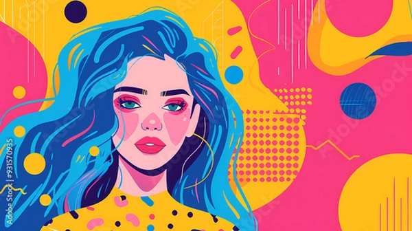 Fototapeta woman with long hair