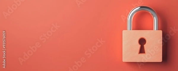 Fototapeta Secure financial graph with padlock overlay, visualizing protected data flow, 3D illustration