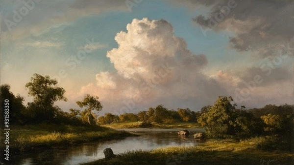 Fototapeta cloud and lake