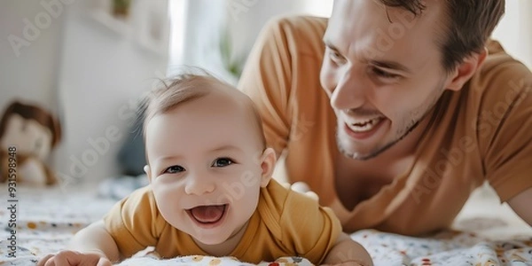 Obraz bebé jugando con papá