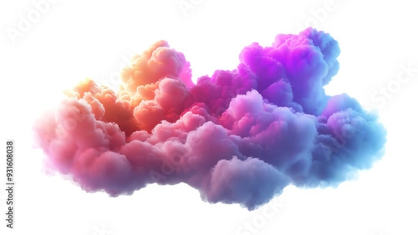 Fototapeta PNG Vibrant multicolored clouds creating a dreamy and surreal atmosphere.