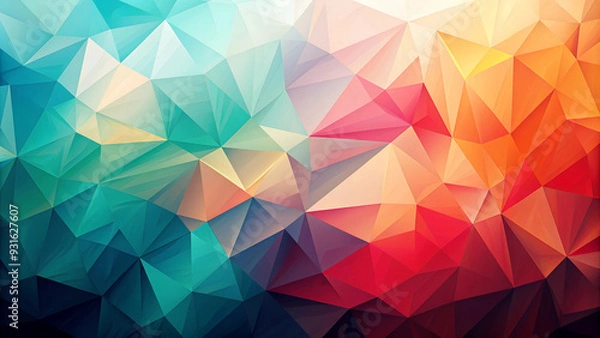 Obraz Abstract polygonal background in bright multicolored tones