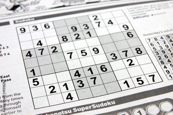 Fototapeta sudoku puzzle