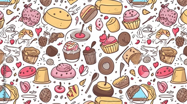 Fototapeta Birthday party time seamless pattern vector image