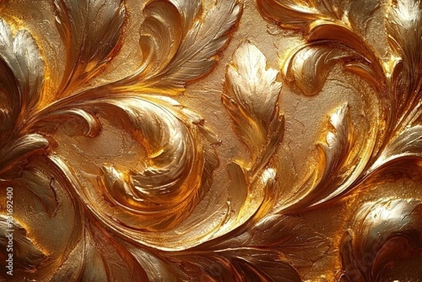 Fototapeta Grunge golden background. Old paper texture. Abstract golden background or texture with some damage on it and some cracks. Old grunge gold texture for design. Grunge rusty metal background