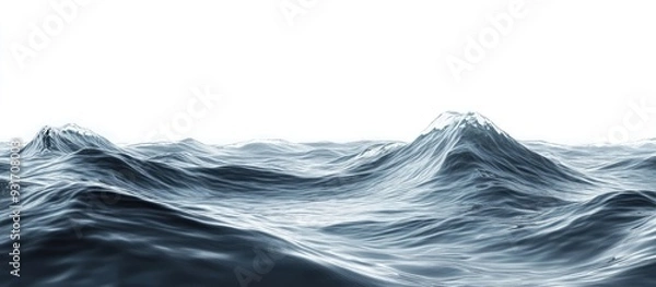 Obraz Low Contrast Ocean Wave Backdrop. with copy space image. Place for adding text or design