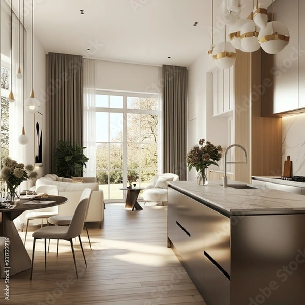 Fototapeta Elegance in Simplicity: A Modern Home Interior