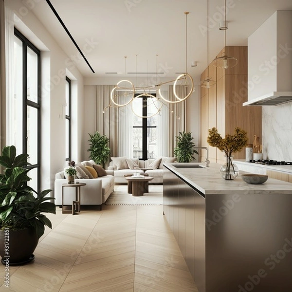 Fototapeta Elegance in Simplicity: A Modern Home Interior