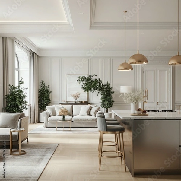 Fototapeta Elegance in Simplicity: A Modern Home Interior