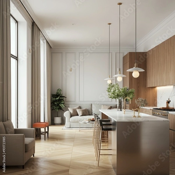 Fototapeta Elegance in Simplicity: A Modern Home Interior