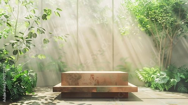 Fototapeta Minimalist Empty Podium for Product Presentation