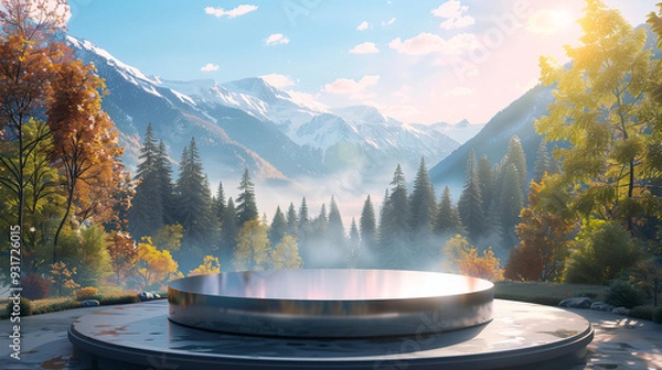 Fototapeta Minimalist Empty Podium for Product Presentation