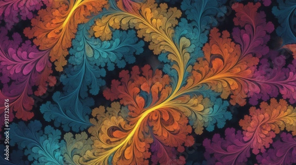 Fototapeta abstract pattern of fractal blend in contrasting colors