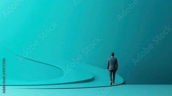 Obraz Positivity in action, growth mindset pathway, 3D illustration