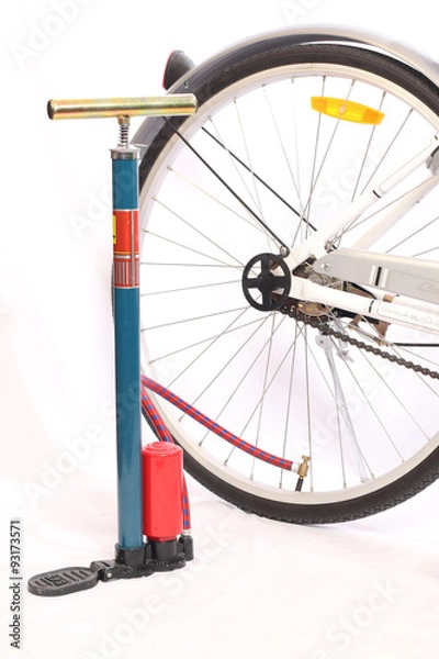 Obraz air pump with bicycle
