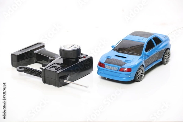 Obraz Toy car remote control isolated on white