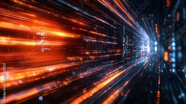 Fototapeta Abstract Digital Tunnel