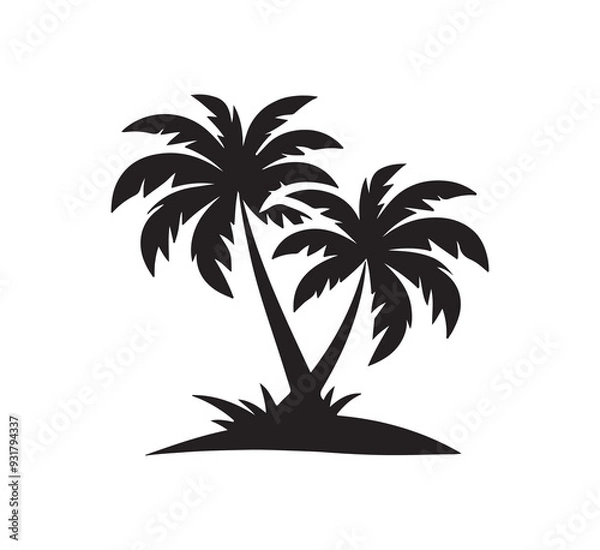 Fototapeta palm tree silhouette