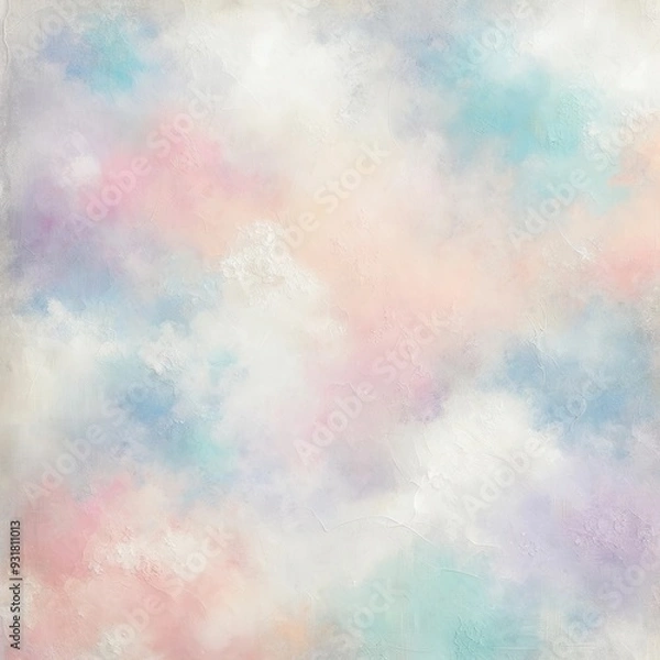 Fototapeta A soft, pastel-colored abstract texture resembling ethereal clouds. Perfect for backgrounds or dreamy design projects.