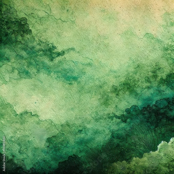 Fototapeta An abstract watercolor background featuring vibrant green tones, ideal for design projects or artistic presentations.