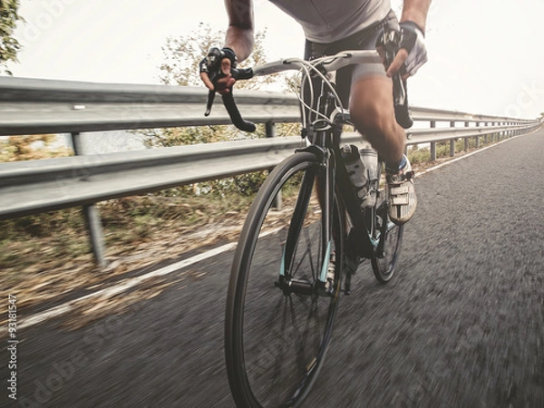 Fototapeta Cyclist in maximum effort