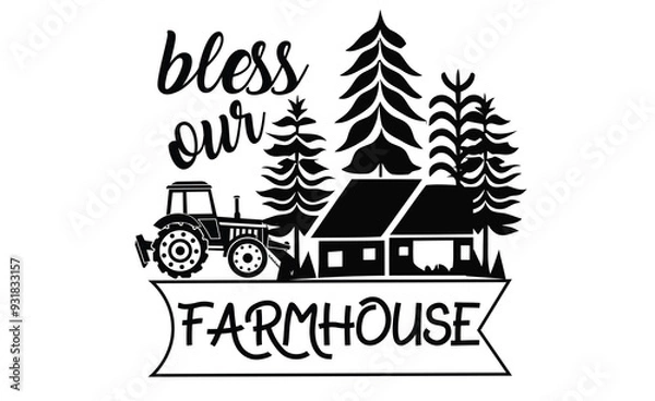 Fototapeta bless our farmhouse graphic design