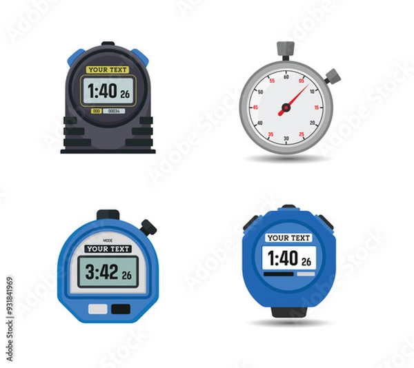 Fototapeta 
Stopwatch,Timer,Chronometer, Timekeeping, Vector Illustration, Analog Stopwatch, Digital Stopwatch, Countdown Timer, Stopwatch Icon,Stopwatch Icon, 
Time Measurement, Race Timer, Sports Timer, Classi