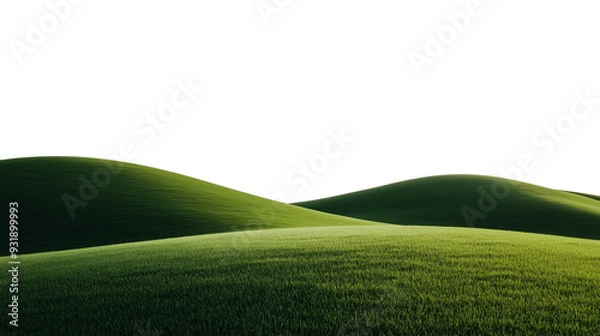 Fototapeta rolling green hills  isolated on transparent background