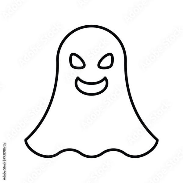 Obraz ghost line icon with white background vector stock illustration