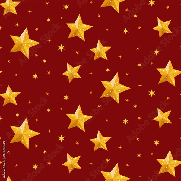 Obraz This Christmas pattern is made in a flat style with various iconic elements. Seamless background ideal for use in textiles, wallpaper and holiday decorations.