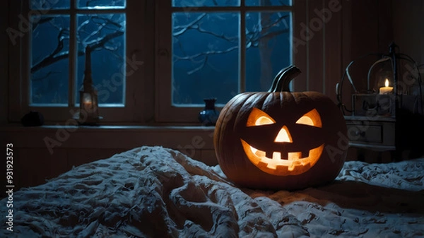 Obraz Scary Halloween rooms