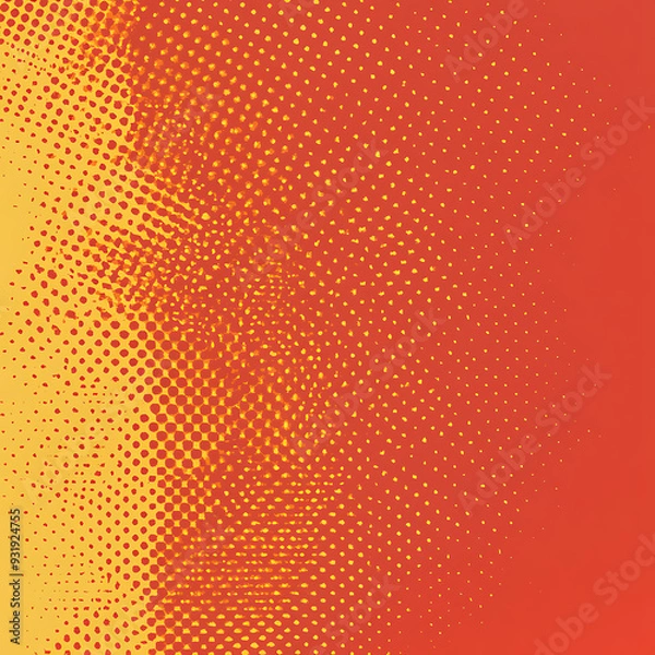 Fototapeta Orange Gradient Background Featuring Halftone Dots and Lo-Fi Vibe