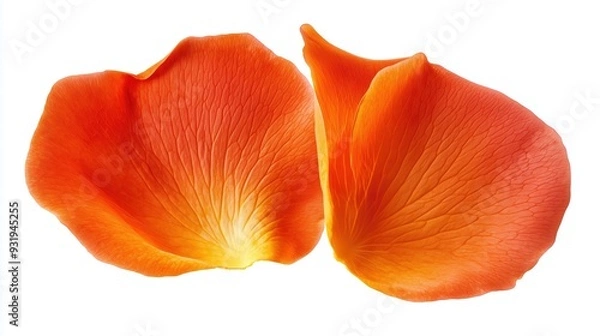 Fototapeta Orange rose petal on white background, isolate