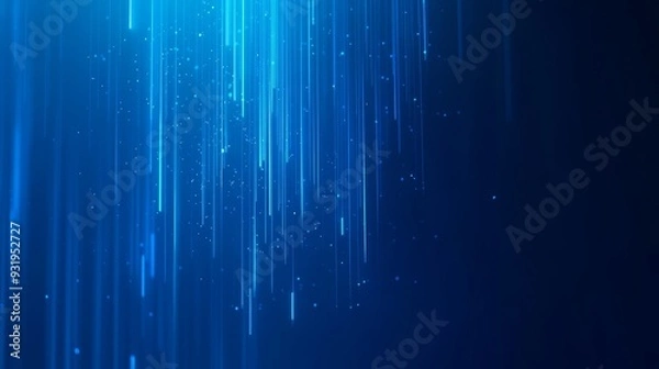 Fototapeta Abstract blue particles background flowing upwards