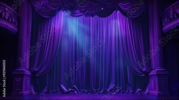 Obraz Beautiful theater curtains violet colors