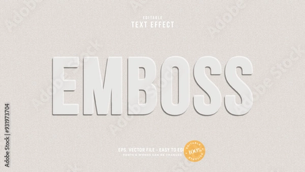 Obraz Embossed paper editable text effect