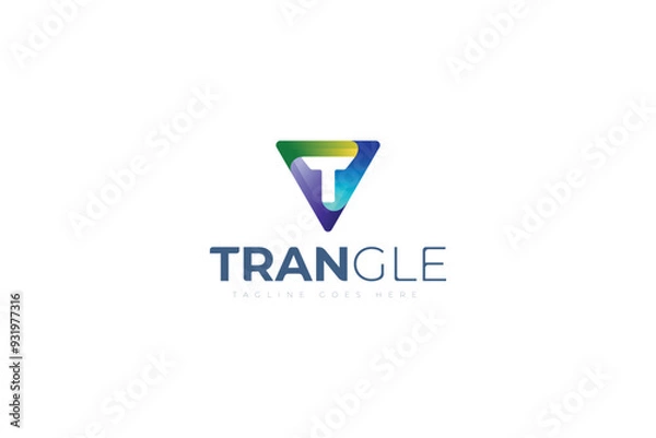 Obraz  letter T triangle logo design template