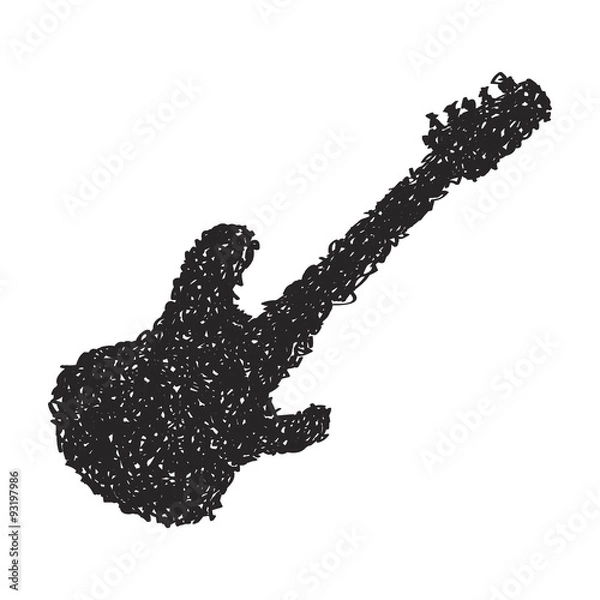 Fototapeta Simple doodle of a guitar