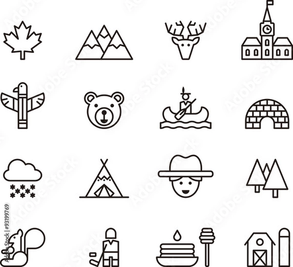 Obraz CANADA outline icons