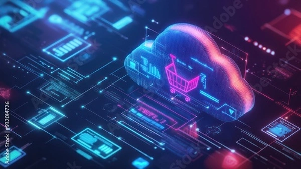 Obraz Cloud Shopping Cart