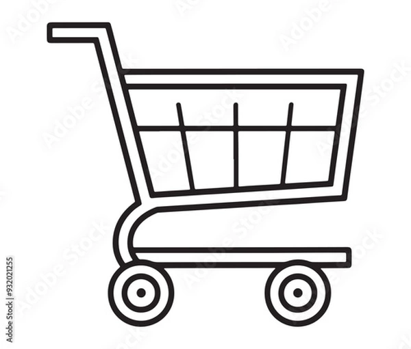 Obraz shopping cart isolated on white