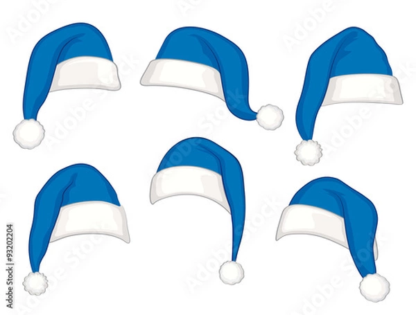 Obraz 6 blaue Weihnachtsmützen 