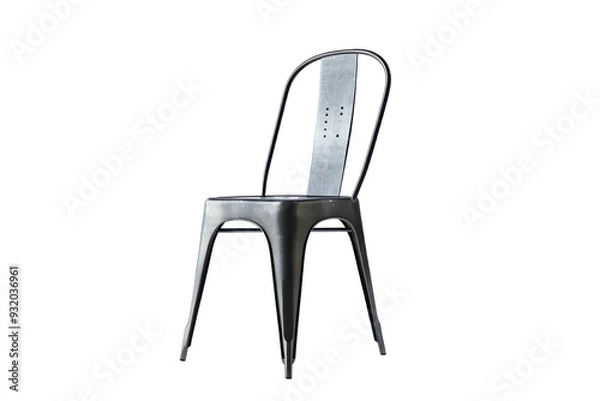 Obraz Full and Clear Metal Chair Isolated On Transparent Background