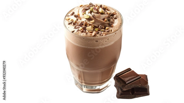 Obraz Pistachio Chocolate Milkshake Isolated On Transparent Background