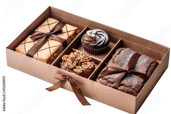 Obraz Financier Galette in Gift Box Isolated On Transparent Background