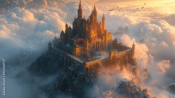 Obraz Castle in the Clouds at Sunset