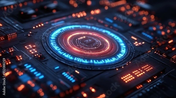 Fototapeta Technology brochure featuring innovative products, with sleek design and modern typography