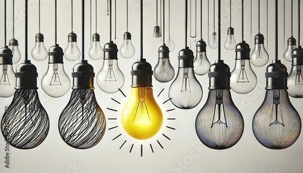 Fototapeta Innovative Light Bulb Amongst Ideas
