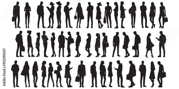 Obraz set of silhouettes of people